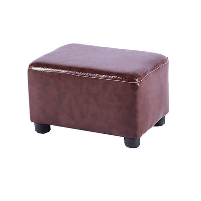 Solafas Small Footstool Footrest Pouffe Chair Stool Ottoman for Bedroom Living Room Brown