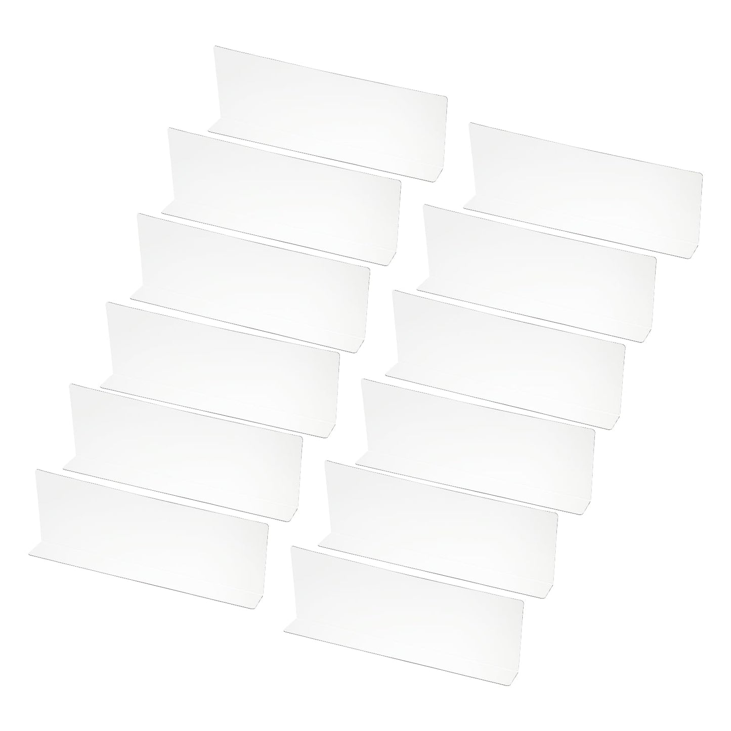 PATIKIL 12 Pack Shelf Dividers for Closet Organization, 350 x 40 x 120mm Acrylic Closets Separator Kitchen Cabinet Shelves Under Bed Blocker for