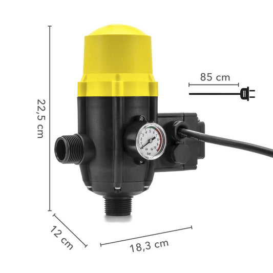 TROTEC Electronic Pressure Switch TDP DSP - Pump Control Pressure Monitor - for Water Pumps, Domestic Waterworks, Garden Pumps Max. 10 Bar, with Cable