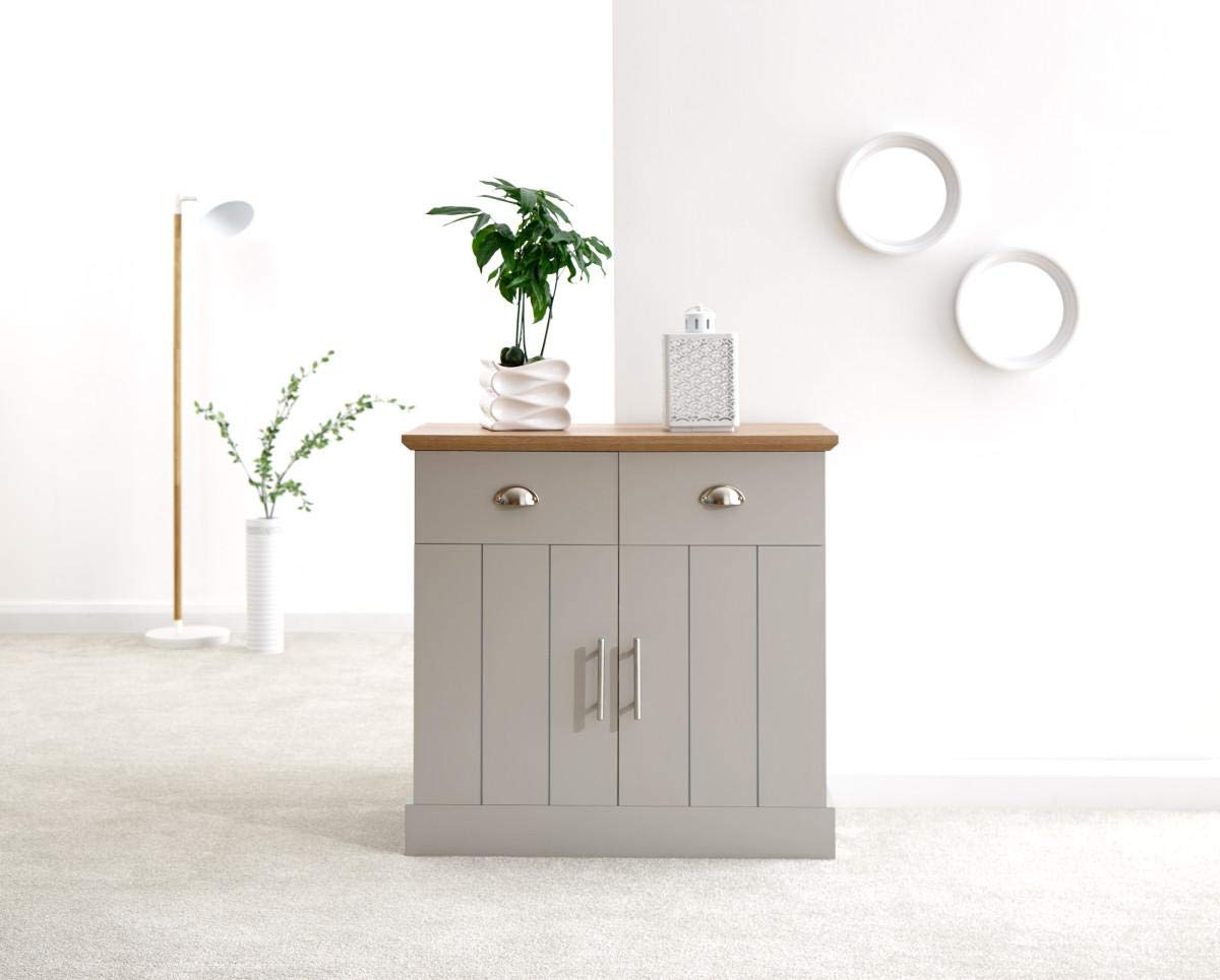 GFW Kendal Compact Sideboard Cabinet Unit With 2 Storage Drawers & Storage Cupboards Contemporary Wooden Sideboards For Living Room