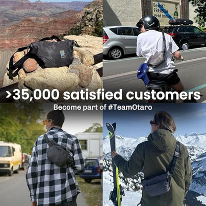 OTARO Bum Bag | Belt Bag Waist Bag | Unisex | Ideal for Travel, Skiing & Sports | Waterproof Stylish Nylon Grey Waist Fanny Pack for Outdoor Travel Hiking Dog Training Men, gray, standard size