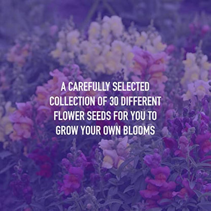 Scott&Co. Flower Seed Variety Pack - 30 Different Varieties of Flower Seeds to Grow Your Own. Butterfly and Bee Attracting, Grow Indoor and Outdoor. Mother's Day Gifts for Women and Men.