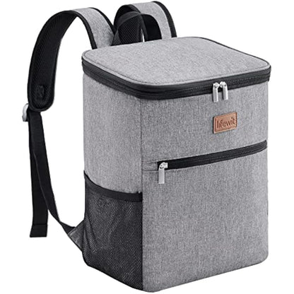Lifewit Cooler Backpack Insulated Cool Bag Large Capacity Lunch Bag, Soft Cooler Lunch Box Soft-Sided Cooling Bag Backpack for Beach/Picnic/Camping/BBQ, Grey