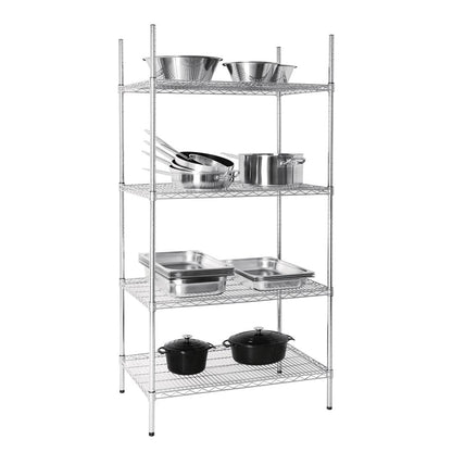 Vogue 13186 4 Tier Wire Shelving Kit 915X610mm Galvanised Zinc Shelf Storage Rack, 1840h x 915w x 610dmm