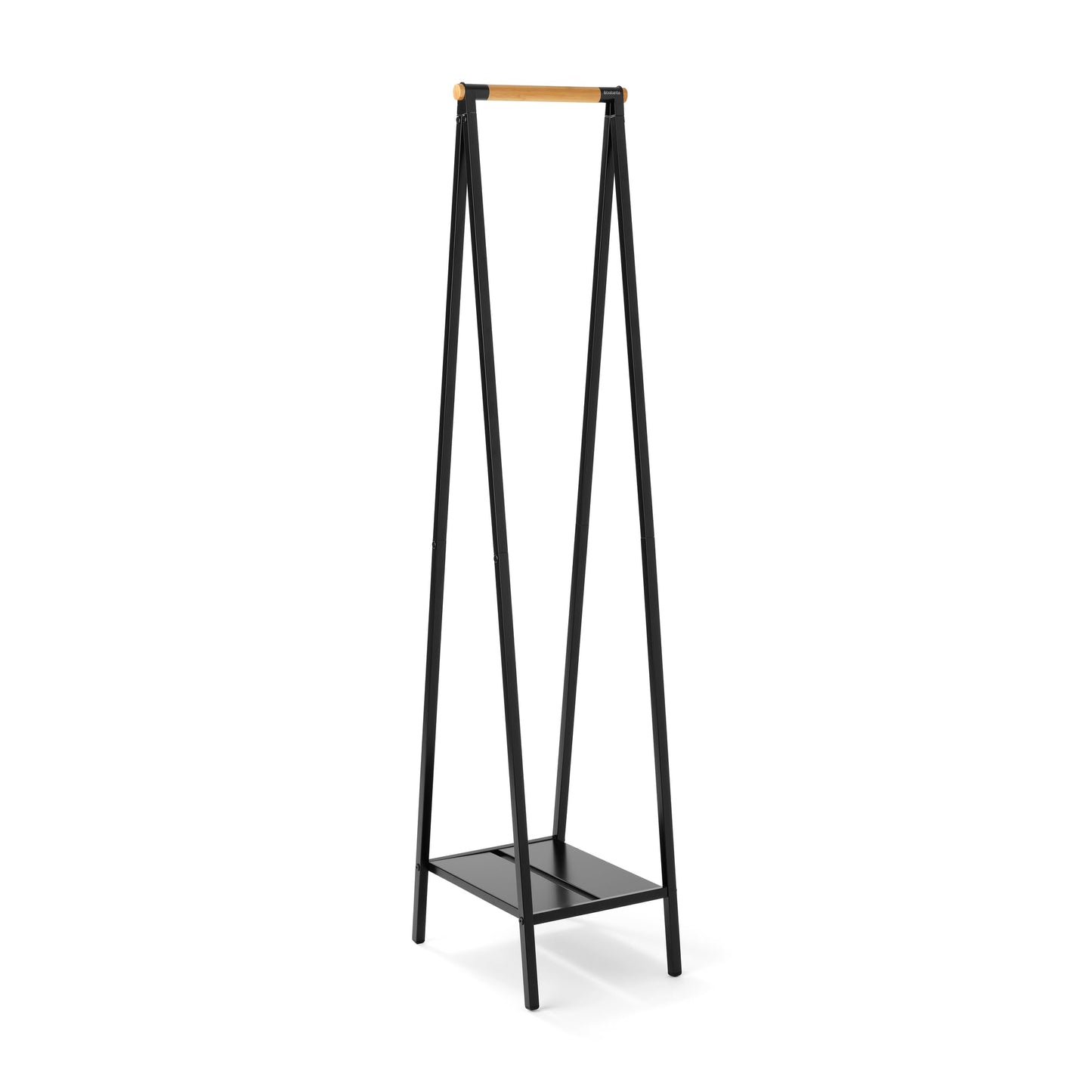 Brabantia - Linn Clothes Rack, Compact - Free Standing Clothing Rail - Clothes Storage - Hang, Air, or Dry Clothes - Sturdy Steel Frame & Bamboo Rod