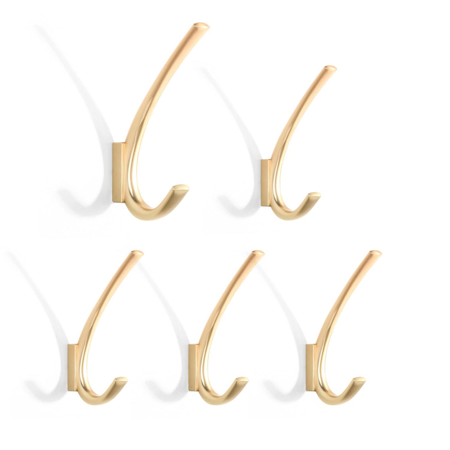 SARIHOSY Clothes Hook, Used for Single Layer Towel Bathroom Bedroom Classroom Kitchen, Golden 5-Piece Set Magnetic Towel Hooks for Back of Door