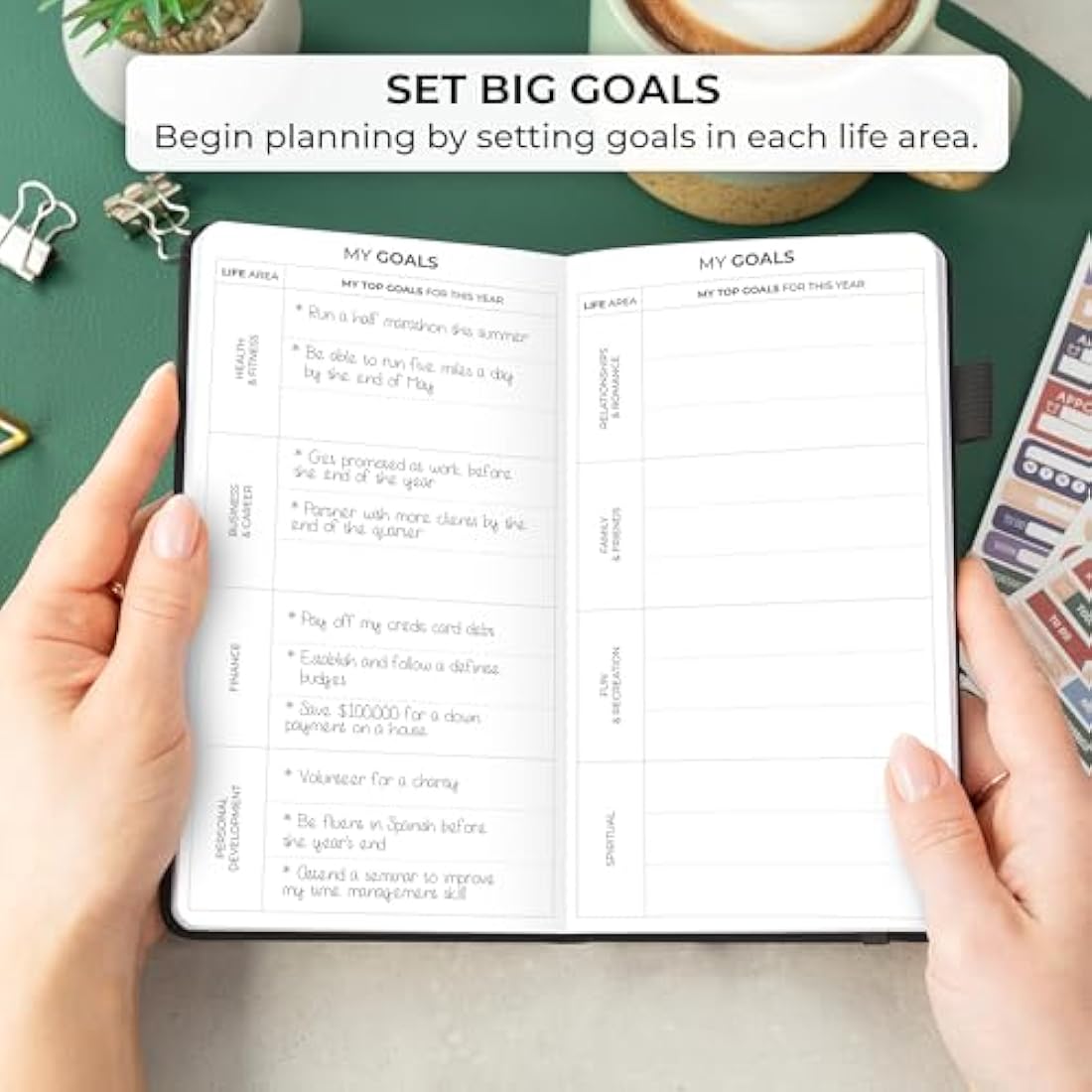 Clever Fox Pocket Weekly – Undated Monthly Goal Planner and Calendar, Mini Planner Perfect for Purse, 10x17.5cm (Black)