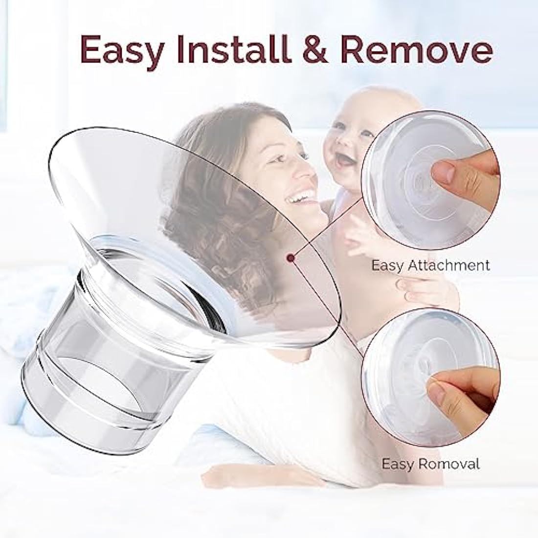 semai Flange Inserts 21mm Breast Pump Parts Compatible with Medela/Momcozy S12 Pro/S9 Pro/S12/S9/Spectra/Elvie 24mm Breast Pump Shields/Flanges, Reduce 24mm Nipple Tunnel Down to Correct Size, 4PCS