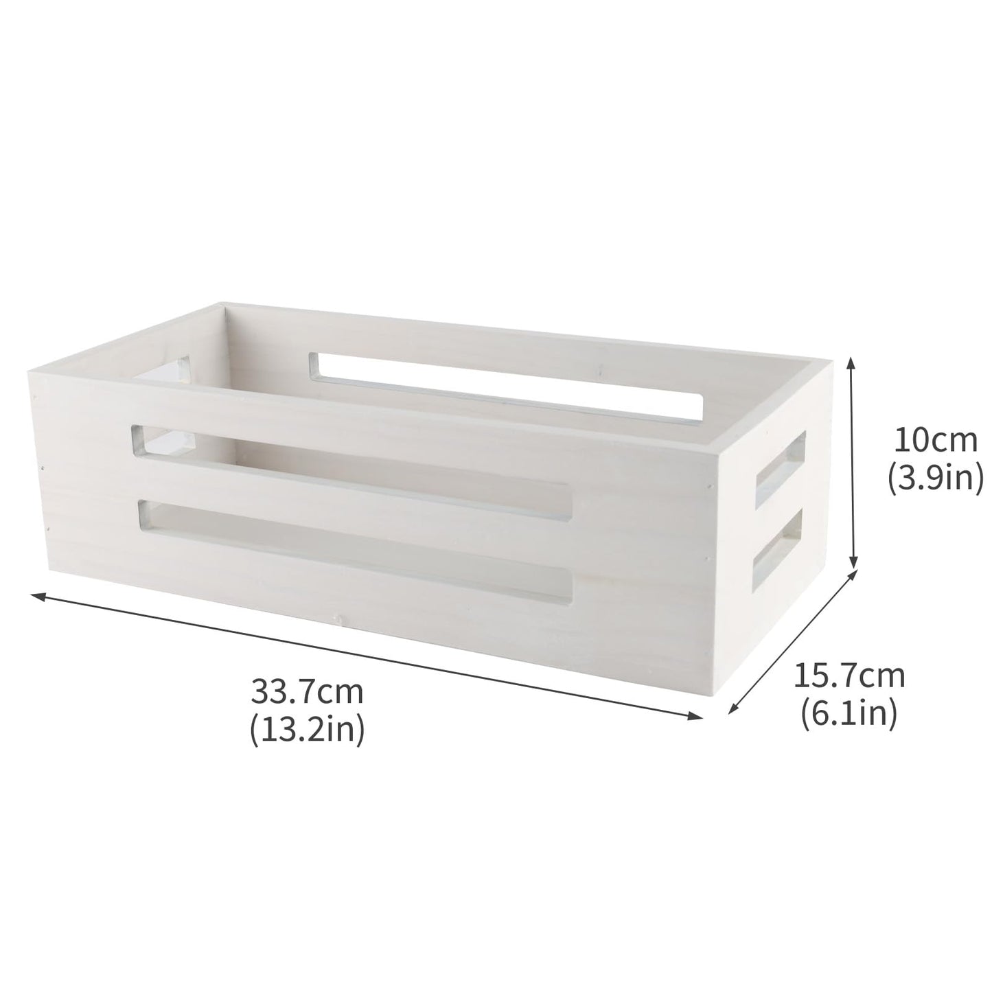 Punorric Wooden Toilet Paper Basket, White Bathroom Storage Basket with Handle, Toilet Paper Organiser Tray for Bath