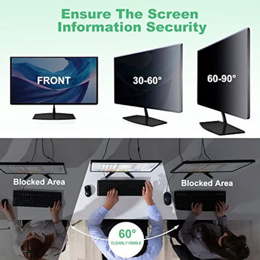 DEJIMAX 24 inch 16:9 Computer Monitor Privacy Filter, Hanging Anti-blue Light Filter for Computers/Desktops Privacy Protection, Universal Screen Protection (23.6, 23.8, 24 inch) for Monitor, 24"
