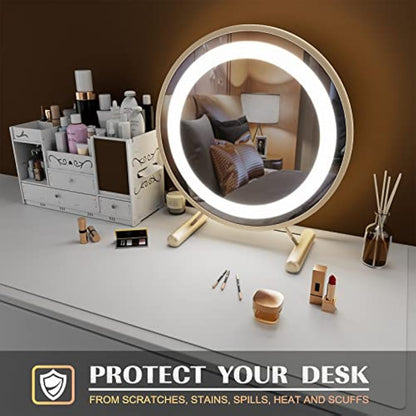 K KNODEL Small Office Leather Desk Mat, Mouse and Keyboard Pad, Computer and Laptop Mat, Desktop Protector and Cover, Writing Pad and Blotter (60x35cm, White)