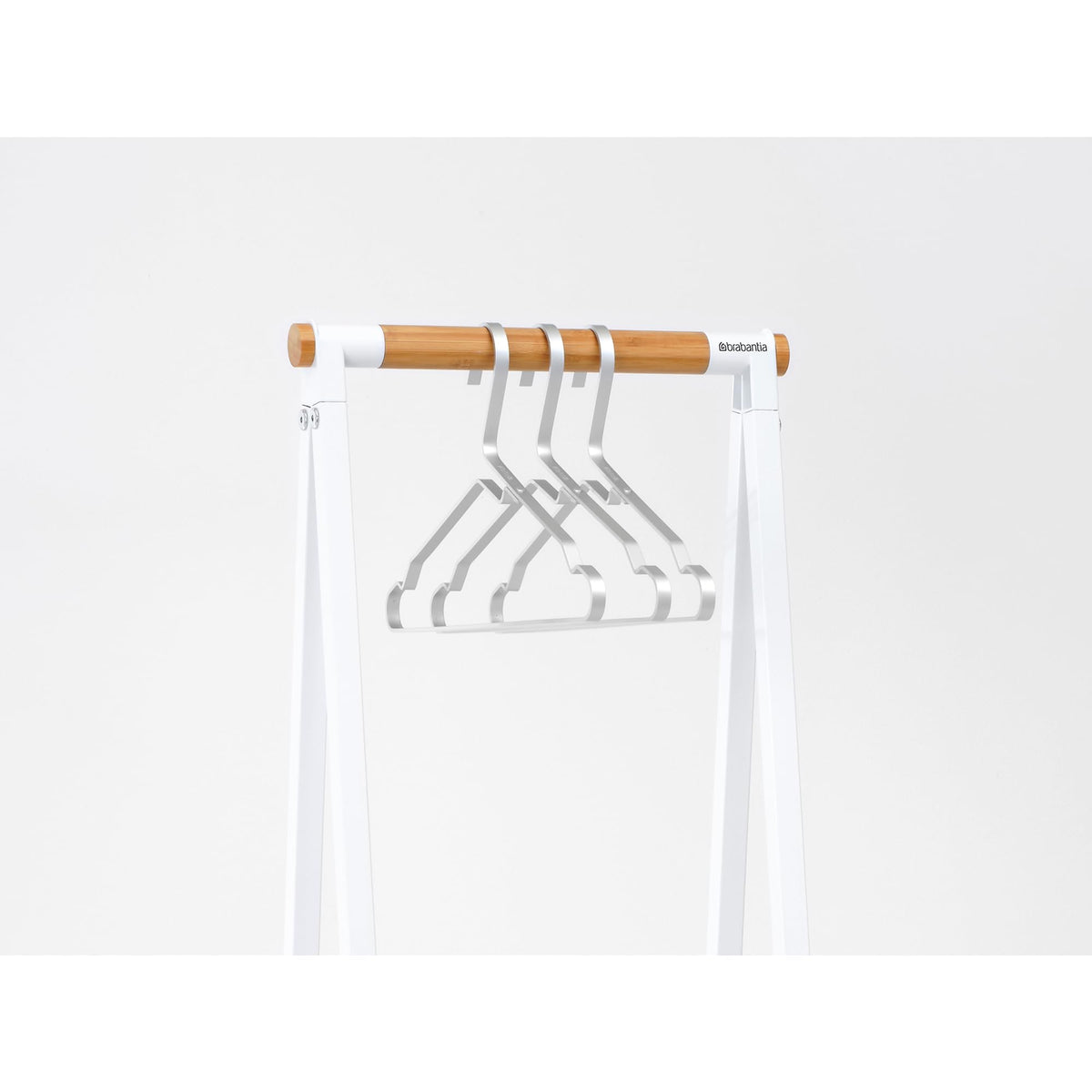 Brabantia - Linn Clothes Rack, Compact - Free Standing Clothing Rail - Clothes Storage - Hang, Air, or Dry Clothes - Sturdy Steel Frame & Bamboo Rod