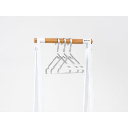 Brabantia - Linn Clothes Rack, Compact - Free Standing Clothing Rail - Clothes Storage - Hang, Air, or Dry Clothes - Sturdy Steel Frame & Bamboo Rod