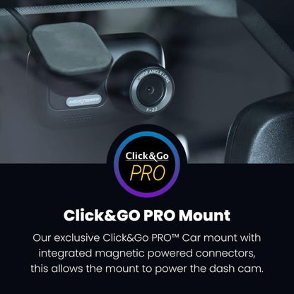 Nextbase Click & Go PRO Powered GPS Dash Cam Mount with Adhesive Pads Series 2 322GW, 422GW, 522GW, 622GW - Replacement Car Camera Mount