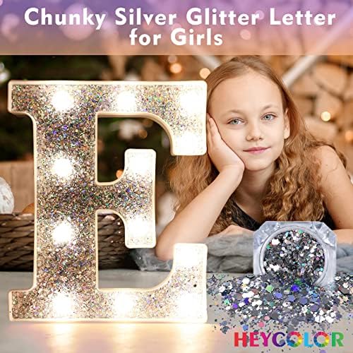 LED Marquee Letter Lights, Light Up Silver Letters for Bedroom Glitter Gifts for Teenage Girls Alphabet Letter Sign Battery Powered Night Light Birthday Party Wedding Home Decoration, Silver Letter X