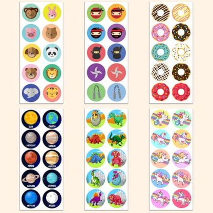 TownStix Dinosaur Stickers Set - 10 Designs, 20 Sheets, 200 Stickers