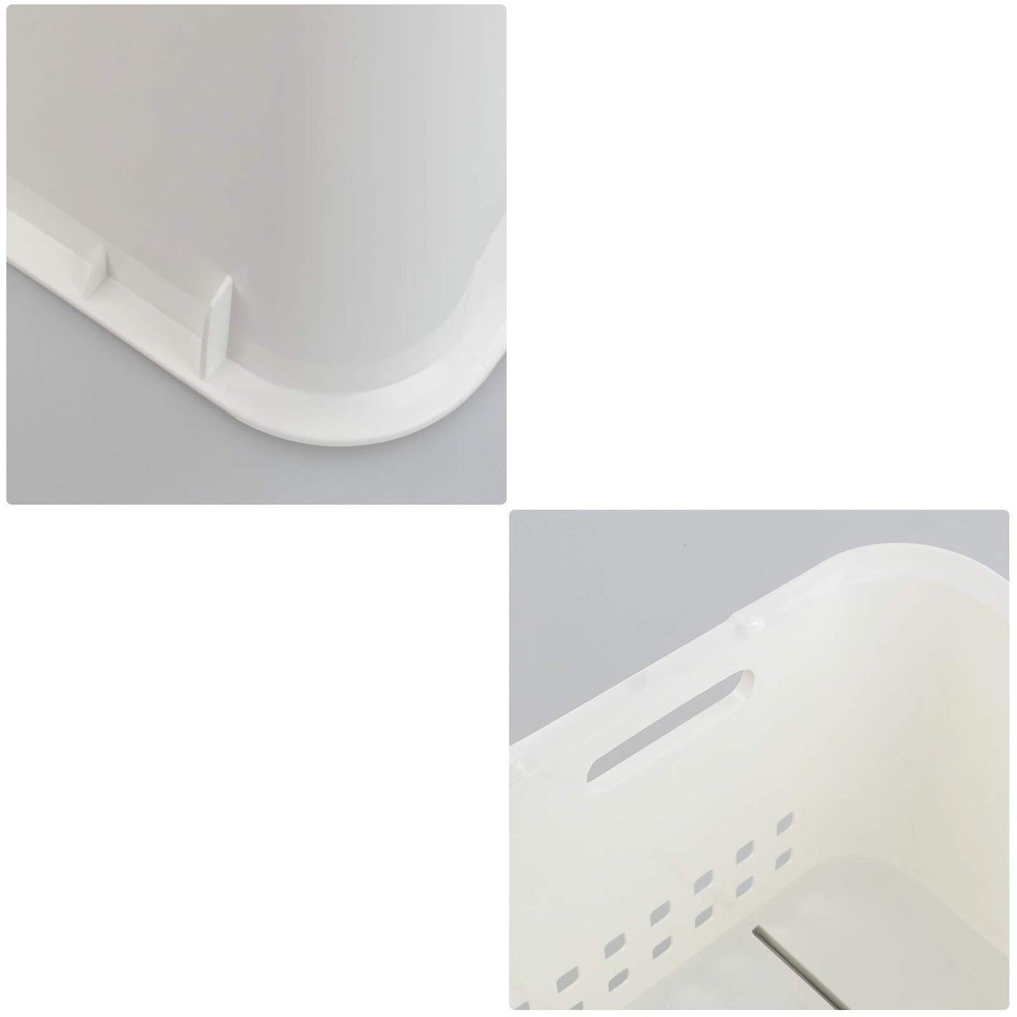 Zerdyne 3 Packs Plastic Stacking Storage Basket, White Stackable Storage Rack Baskets