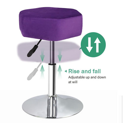 FURWOO Hexagon Beauty Stool with Velvet Cushion Height Adjustable Makeup Stool for Dressing Table SmallPurple