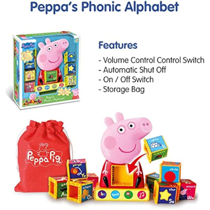 Peppa Pig - PP12 Peppa's Phonic Alphabet Toy For Kids - Interactive Learning & Child Development, Phonics, Alphabet, Spelling, Vocabulary and Recognition - Features 4 Fun Activities , 3+ Years