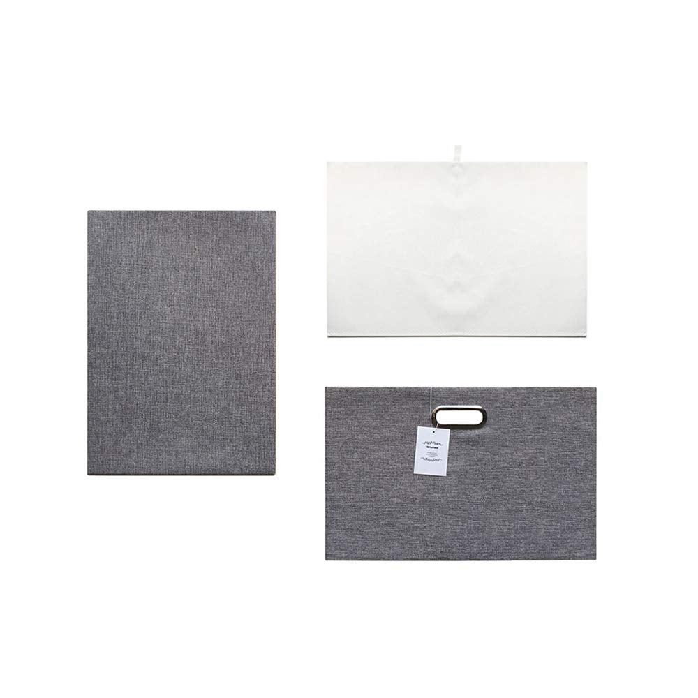 Wintao Storage Boxes with Lids, Collapsible Fabric Storage Baskets for Shelves, Grey, Small, 33 x 22 x 18 cm, 1 Pack