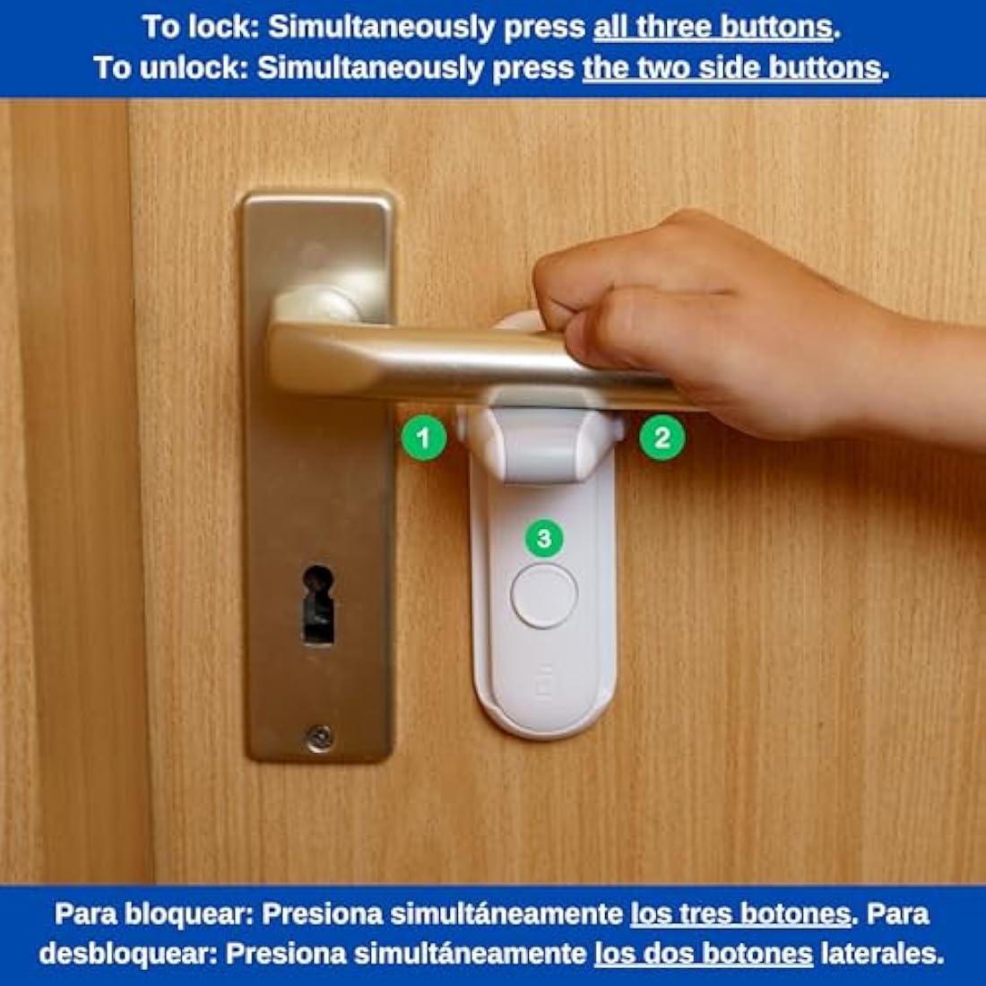 Door Handle Lock, 2 pcs, White, for Children and Pets, Prevents Opening of Doors, Child Proof Door Lock, Toddler Door Latch, Baby Safety Door Blocker, Childproof Door Lever Lock, Babyproofing Door