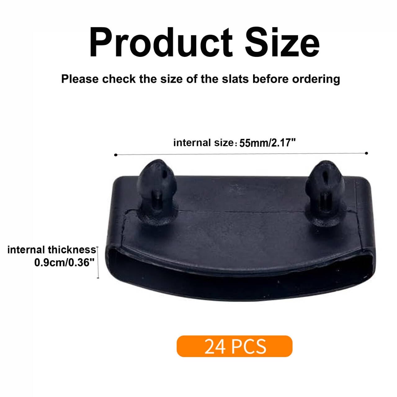 Sewokon 24 Pcs Side Bed Slat Holders Replacement Kit, Plastic Bed Slats Caps - 24 End Sides, Lattenrost Kappen
