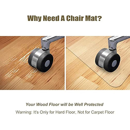Kuyal Clear Chair Mat, Hard Floor Use, 90x120cm Transparent Office Home Floor protector mat Chair mats