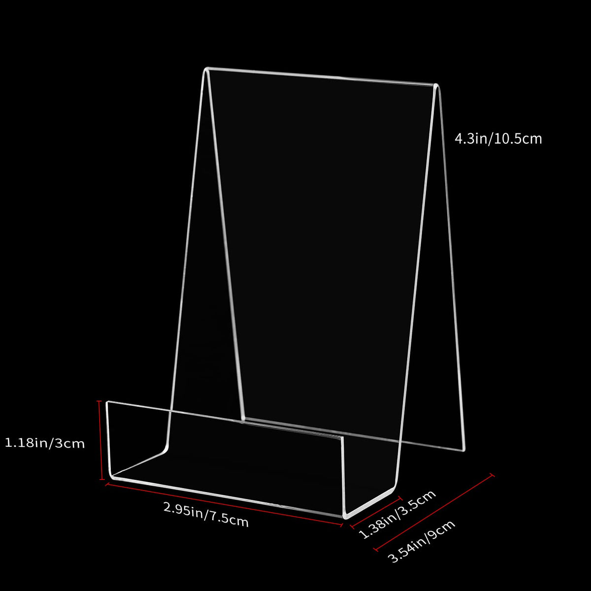 ZOEY Acrylic Book Easel Stand with Ledge Clear Easels Plate - 5 Pack for Books Display, Music Sheets, Artworks, CD, Tablet Holder Small