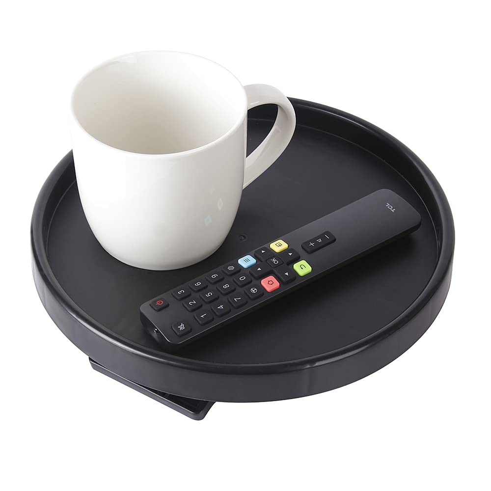 Sofa Arm Table Clip-On Tray for Drinks, Remote & Phone Holder