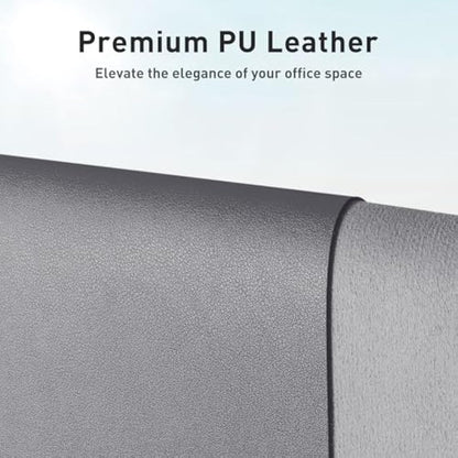 Leather Desk Pad Protector,Mouse Pad,Office Desk Mat, Non-Slip PU Leather Desk Blotter,Laptop Desk Pad,Waterproof Desk Writing Pad for Office and Home (80cmx40cm, Light Grey)
