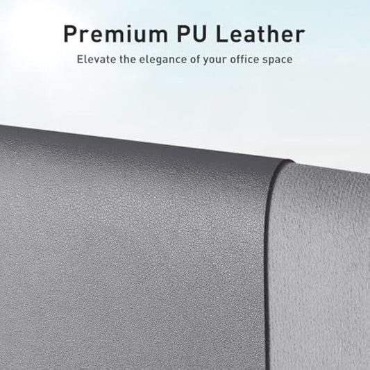 Leather Desk Pad Protector,Mouse Pad,Office Desk Mat, Non-Slip PU Leather Desk Blotter,Laptop Desk Pad,Waterproof Desk Writing Pad for Office and Home (80cmx40cm, Light Grey)