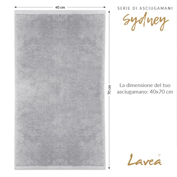 Lavea® Sydney Hand Towels Set of 4 – 40 x 70 cm – Silver