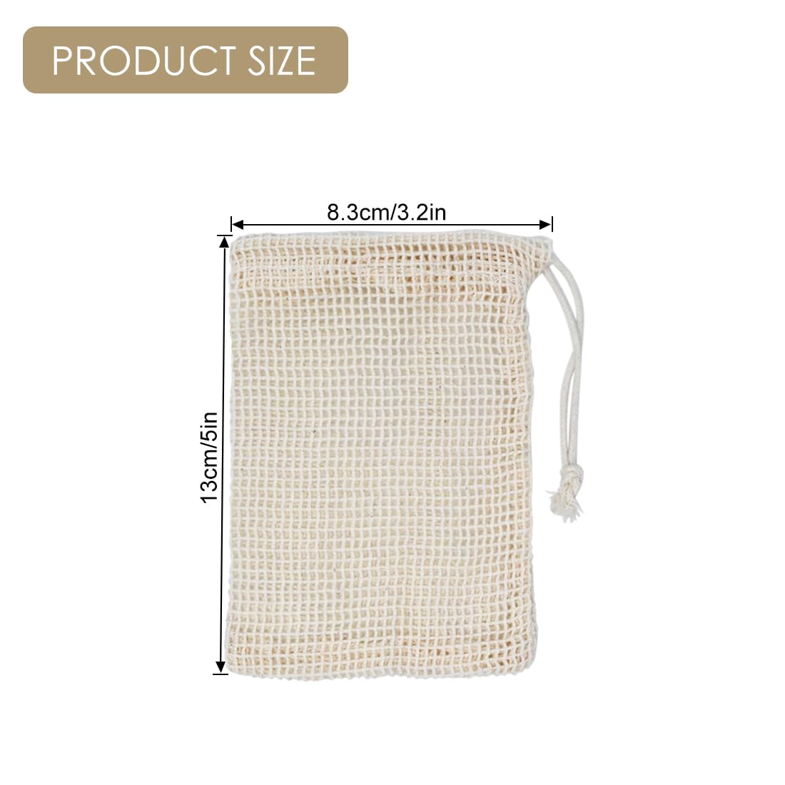 LICQIC Sisal Soap Bag, Exfoliating Soap Bags, 1 Pcs Cotton
