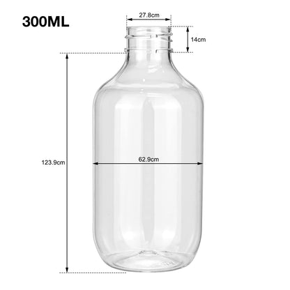 4Pcs Empty Press Pump Bottles, 300ML Refillable Bottle for Cooking Sauces, Plastic Liquid Soap Dispenser Refillable Container for Essential Oils