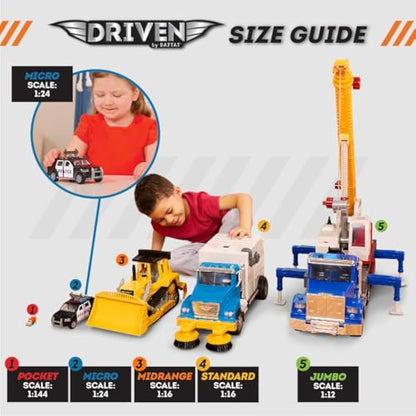DRIVEN - Micro Cement Truck - Toy Truck with Cement Mixer and Crank - Trucks, Work Vehicles, and Construction Toys for Kids Aged 3+, Nylon/a, (Pack of 1)