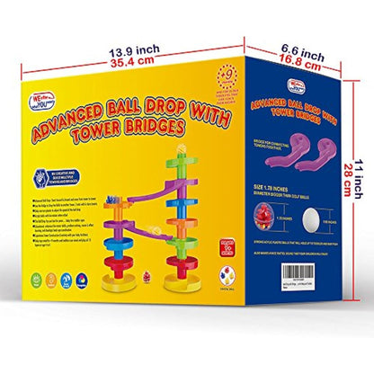 WEofferwhatYOUwant Advanced Ball Drop Toy – Montessori Ball Tower Playset with Bridge for 9+ Months – Promotes Baby Motor Skills & Interactive Learning