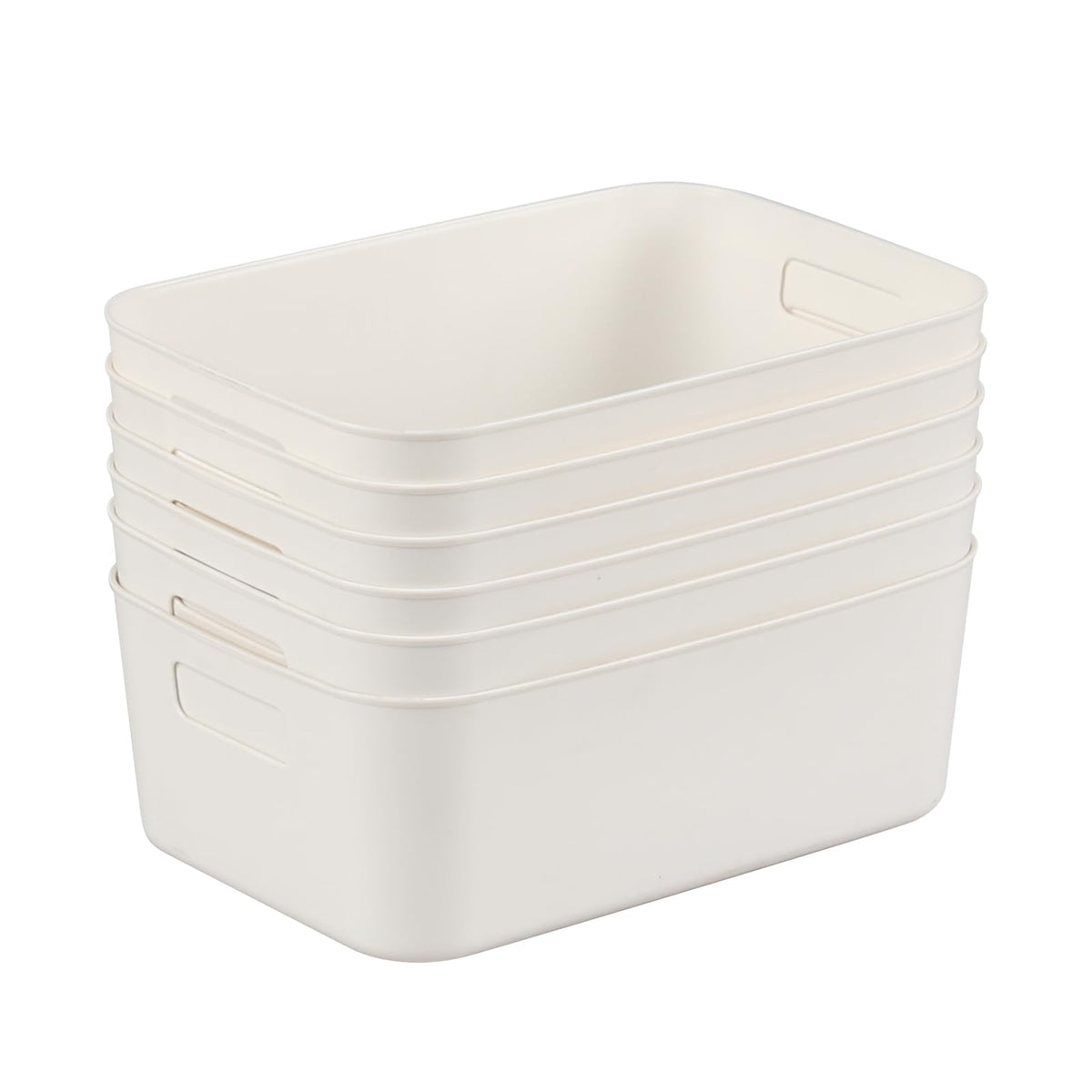 Haodehen 6 Packs Plastic Storage Boxs, Open Organizer Containers Bins