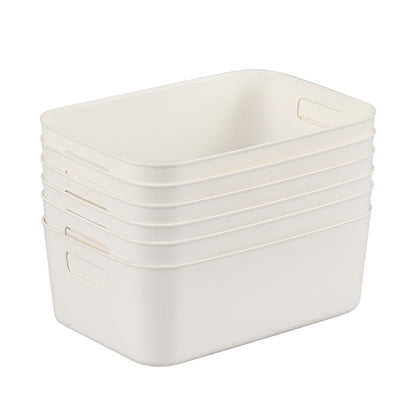 Haodehen 6 Packs Plastic Storage Boxs, Open Organizer Containers Bins