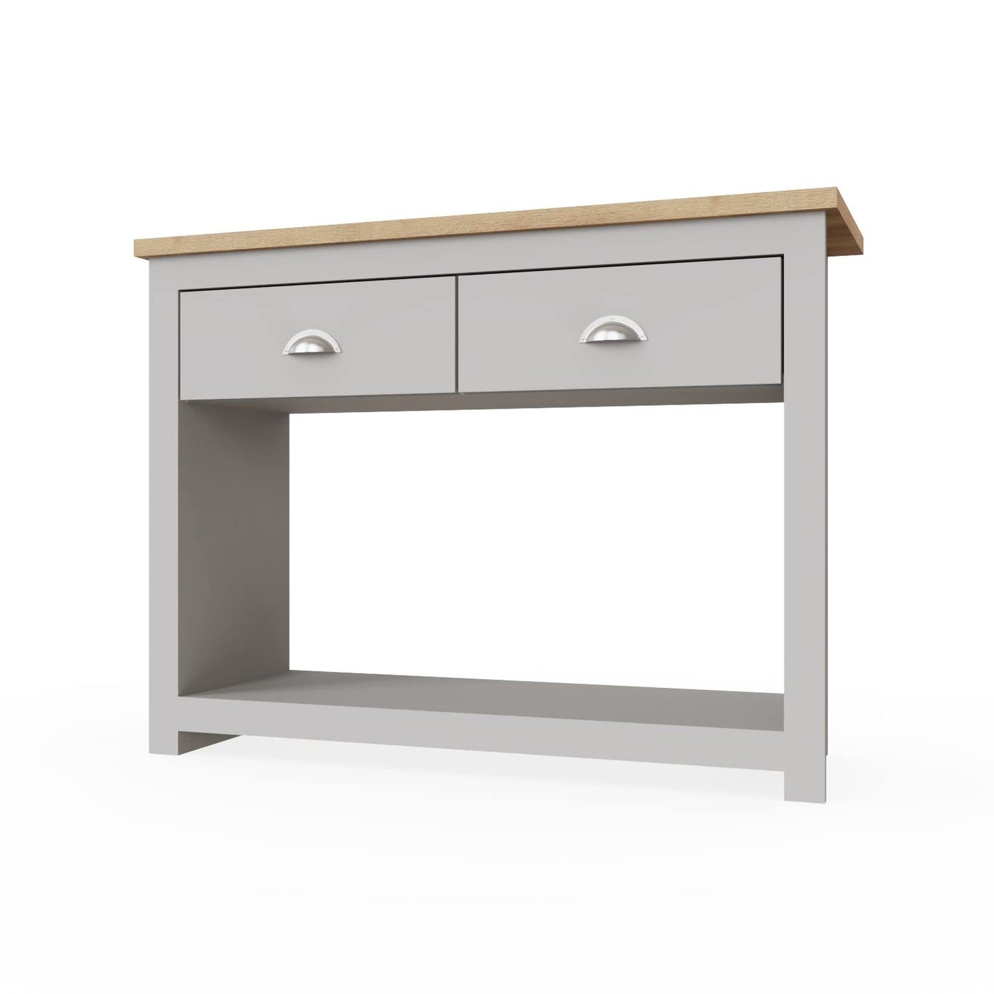 Timber Art Design UK Lisbon Console Hall Way Table with 2 Drawers Rustic Retro Style Hallway Living Room, Bedroom, Office