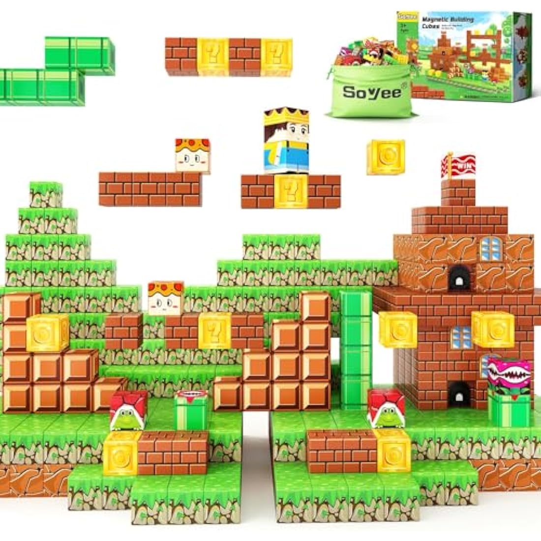 Magnetic Blocks Building Toys - Build Mine Magnet World Set, Magnet Toys for Boys & Girls Ages 5-7, Buildable Game Elements Gifts Toys for 3+ Year Old Boys & Girls
