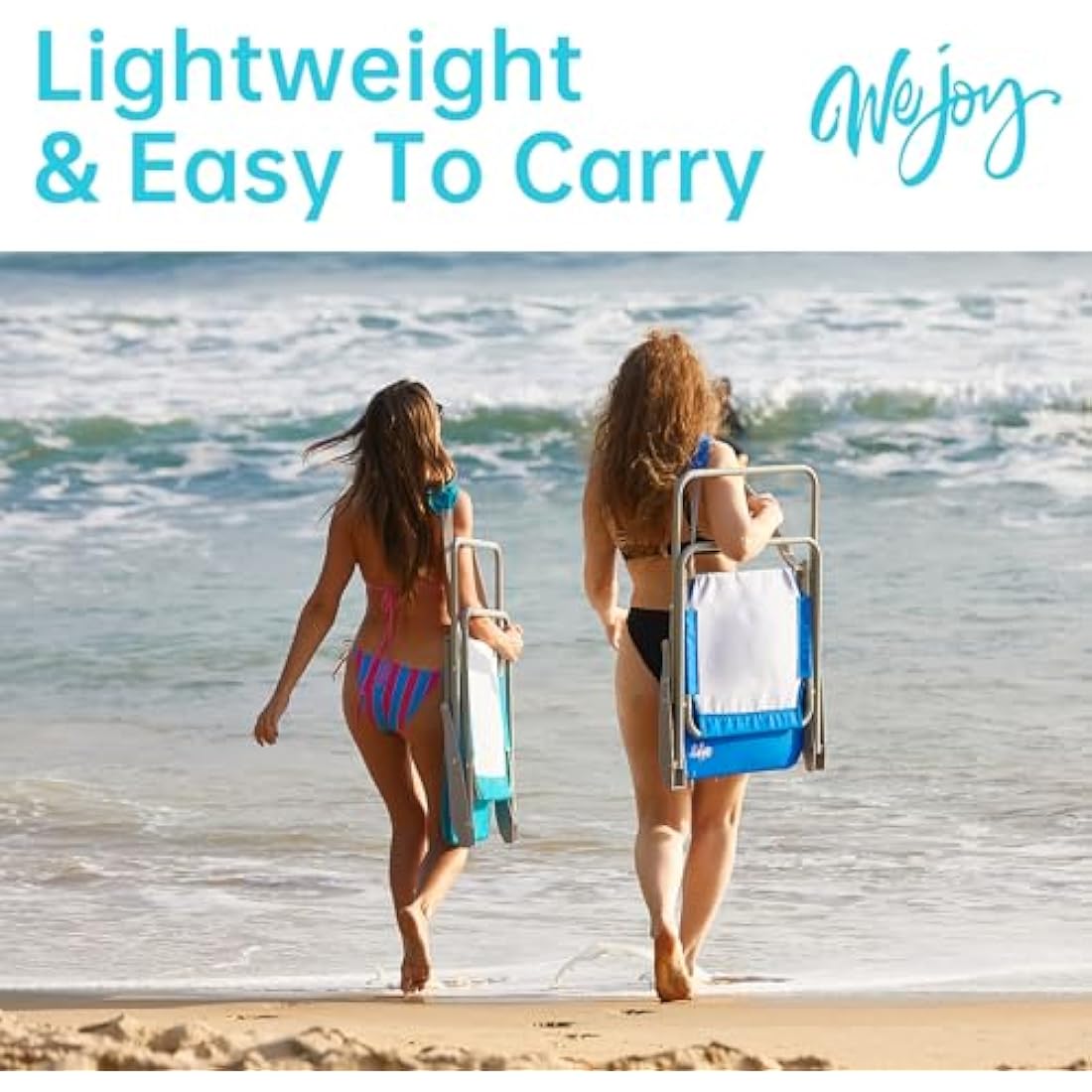 #WEJOY Folding Beach Chairs Lightweight Portable Garden Chair with Armrest Sturdy High Back Camping Chair for Outdoor Fishing Festival