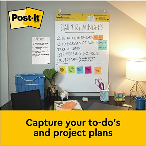 Post-it Super Sticky Meeting Charts, Pack of 1 Pad, with 20 Sheets ,584 mm x 508 mm, White Color - For Brainstorming Anywhere and Keeping all Ideas Visible