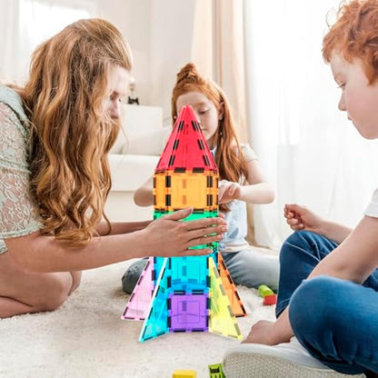 PicassoTiles Magnetic Building Block Rocket Booster Theme Set Magnet Construction Toy Educational Kit Engineering STEM Learning Playset Child Brain Development Stacking Blocks Playboard PT32