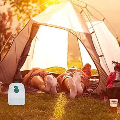 Relaxdays Water Canister with Tap, 20 litres, Camping Container, BPA-Free Plastic, Wide Opening, Handle, White/Green