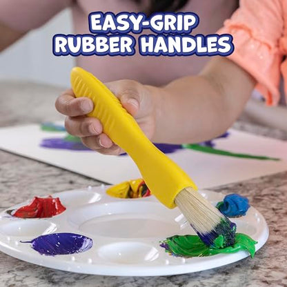 READY 2 LEARN Triangle Grip Paint Brushes | Set of 6 | 18m+ | Easy to Hold Paint Brushes for 2, 3 and 4 Year Olds | Encourage Writing Grip