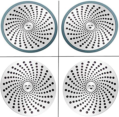 1 Pcs Shower Drain Cover Hair Catcher, Drain Protector Good Grips Easy Clean Strainer Stainless Steel Hair Trap Mesh for Shower Bath Drain Filter