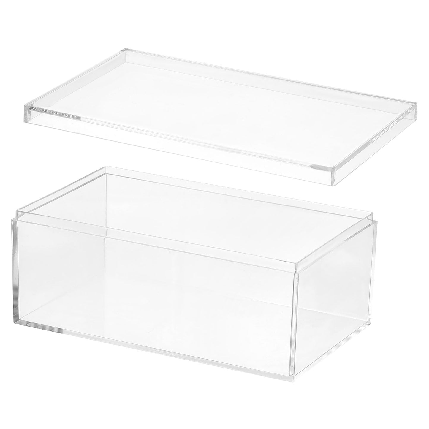 PATIKIL Acrylic Box with Lid 6.69" x 3.94" x 2.76", Clear Acrylic Display Boxes Plastic Square Cube Containers Storage Organizer for Candy Tiny