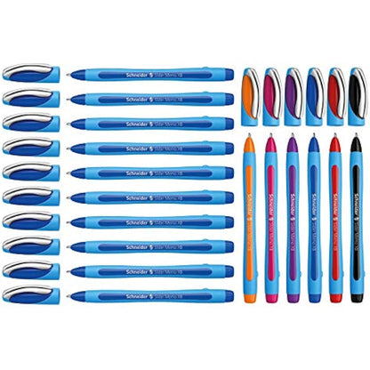 Schneider Slider Memo XB Ballpoint Pen Pack of 10 (10 + 6 (Blue + Assorted)