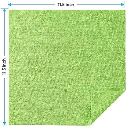 HOMEXCEL Microfibre Cleaning Cloths 100 Pack, Highly Absorbent Cleaning Towels, Lint Free & Scratch-Free Cleaning Rags for House, Kitchen and Car, Multi-Color Microfibre Towels 30X30 CM
