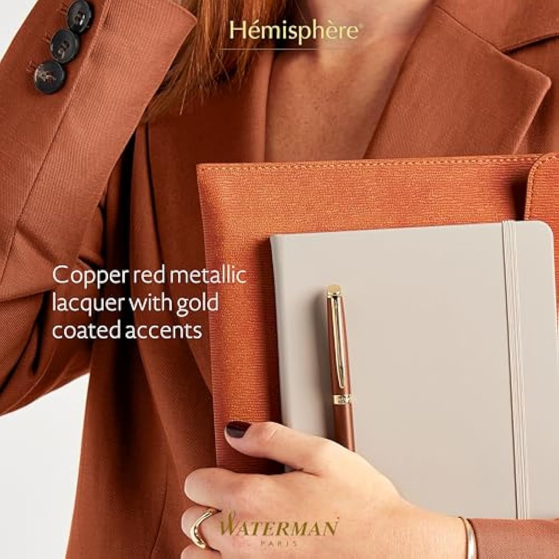 Waterman Hémisphère Rollerball Pen | Copper Red (The Understated Edit Collection) | Fine Point with Black Ink | Gift Box